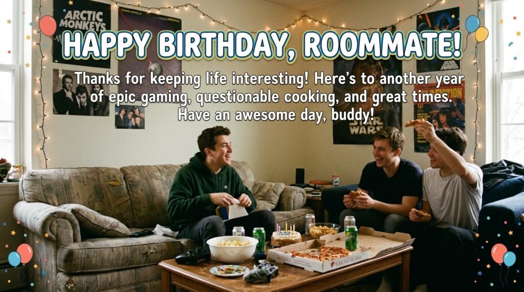 Happy Birthday Wishes for Boy Roommate