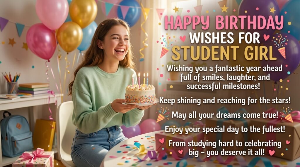 Happy Birthday Wishes for Student Girl