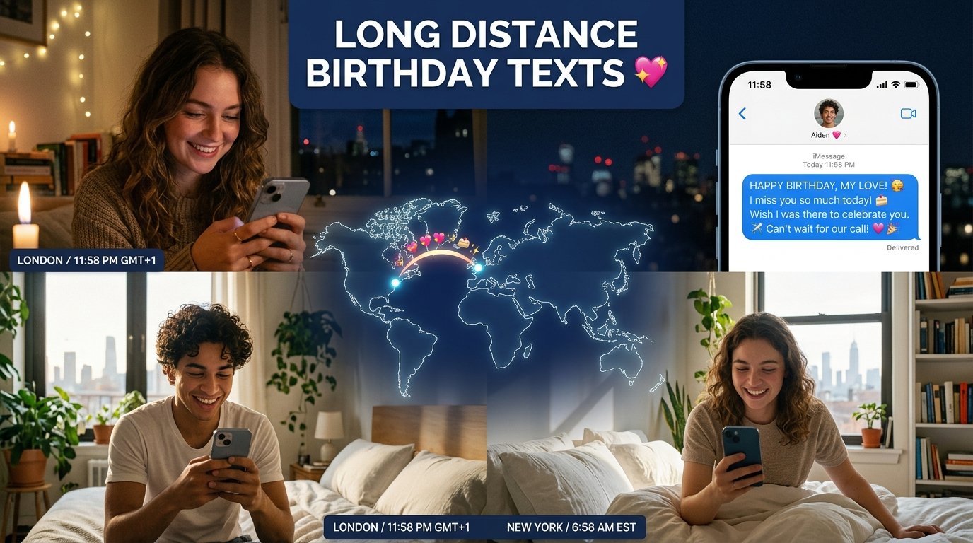 Long Distance Cute Birthday Texts for Girlfriend