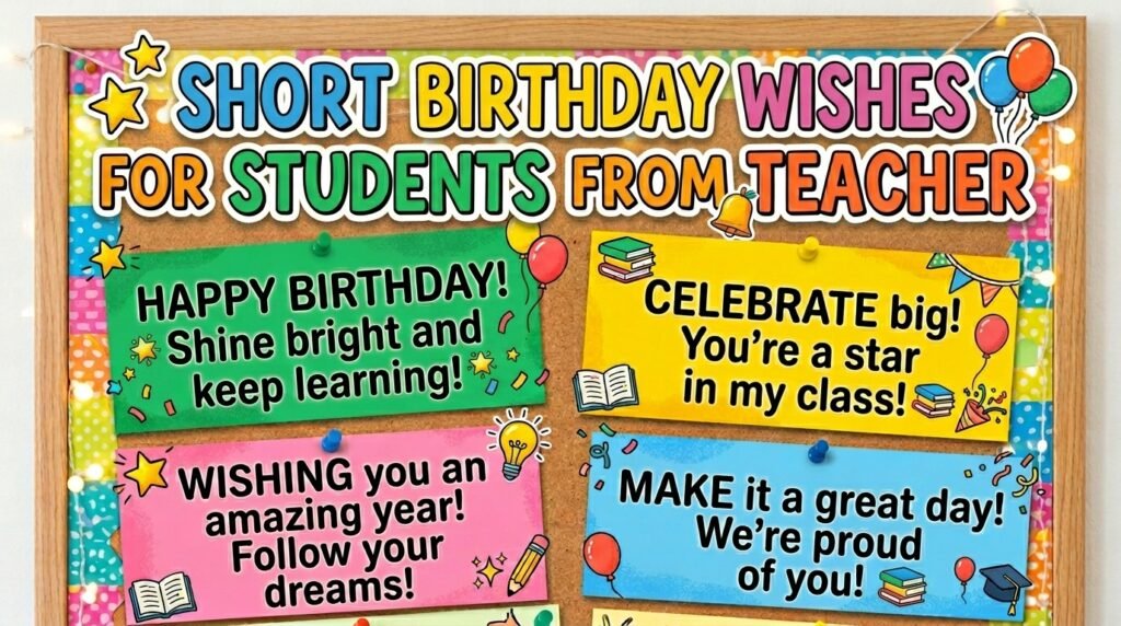 Short Birthday Wishes for Students From Teacher