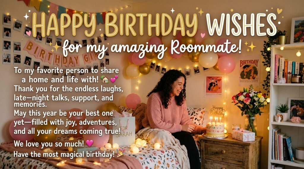 Happy Birthday Wishes for Girl Roommate