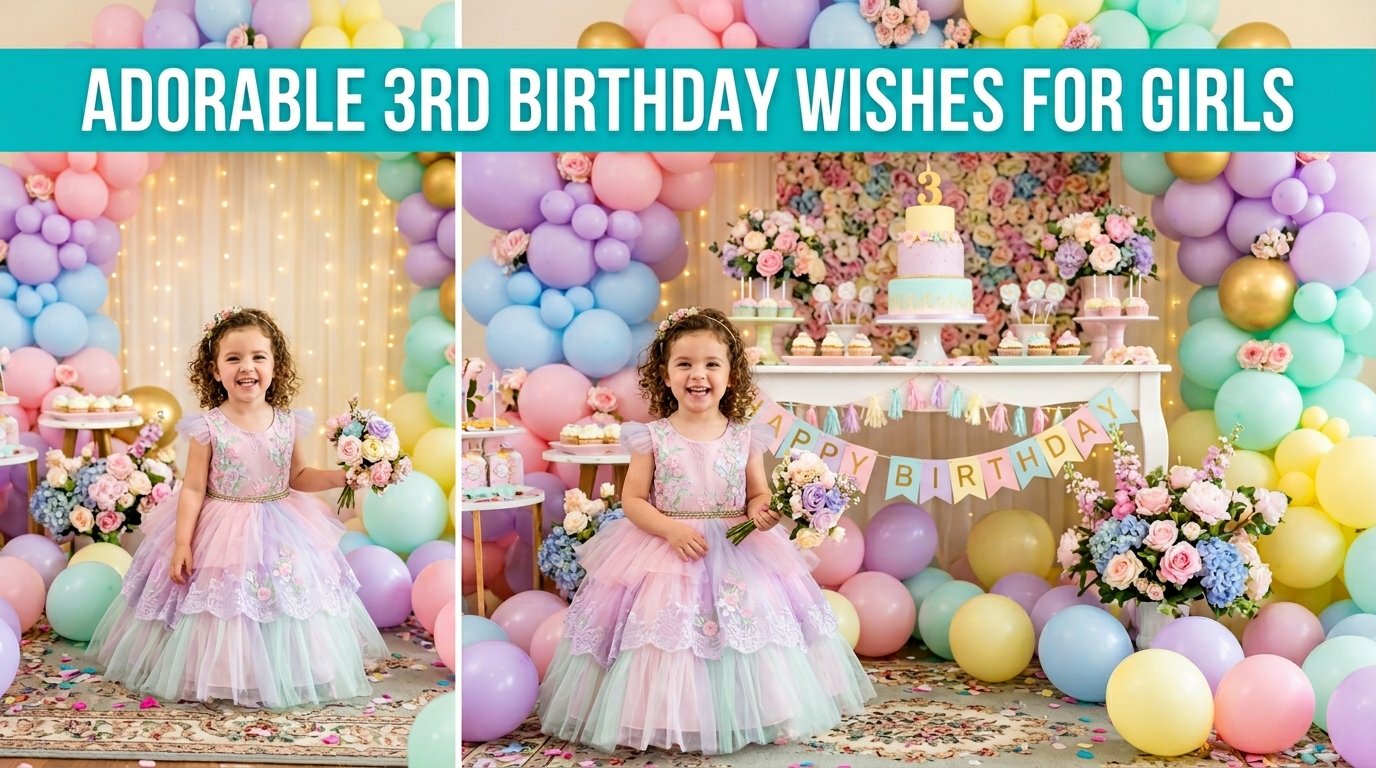 Adorable 3rd Birthday Wishes for Girls