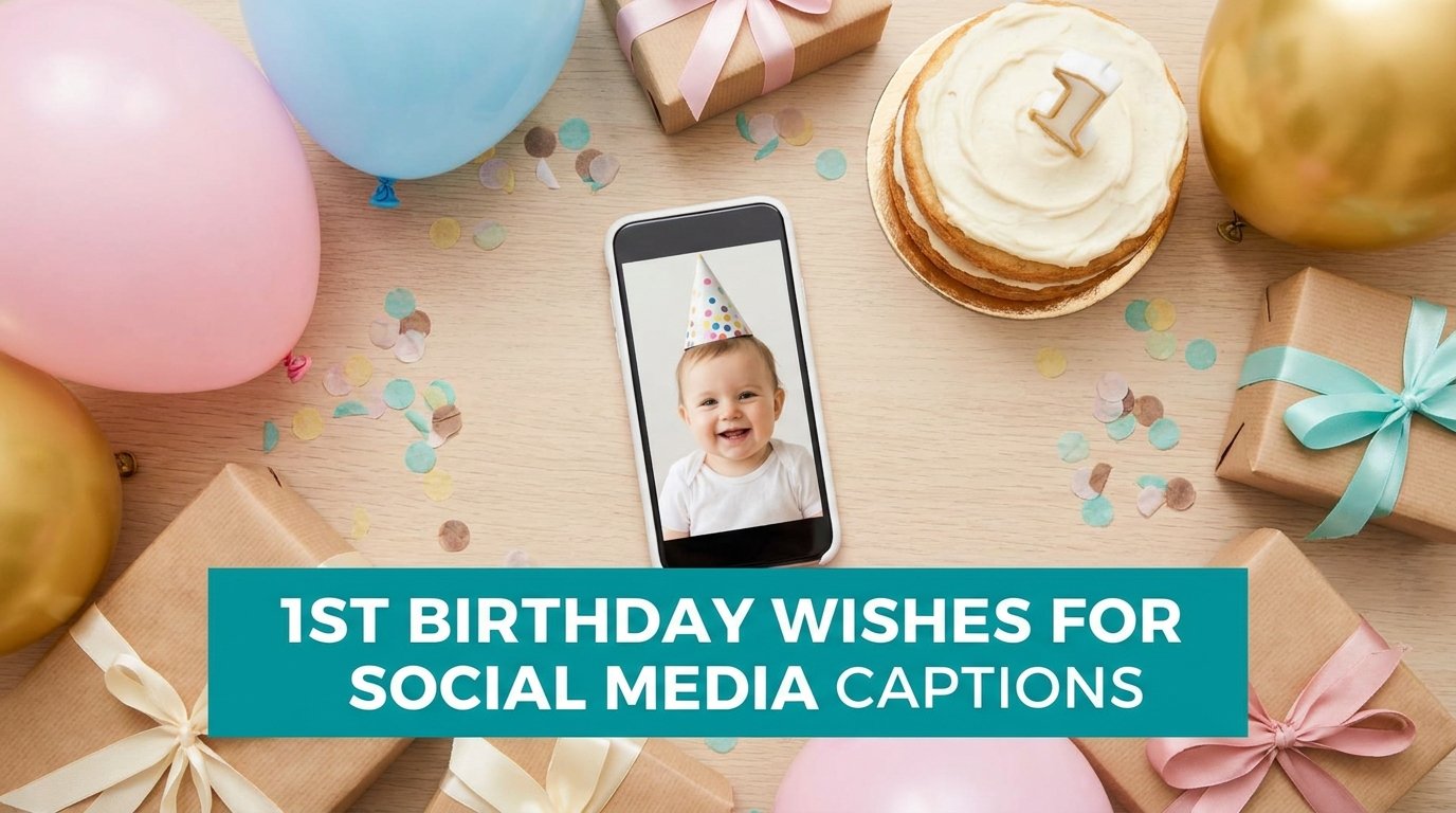 First Birthday Wishes for Social Media Captions