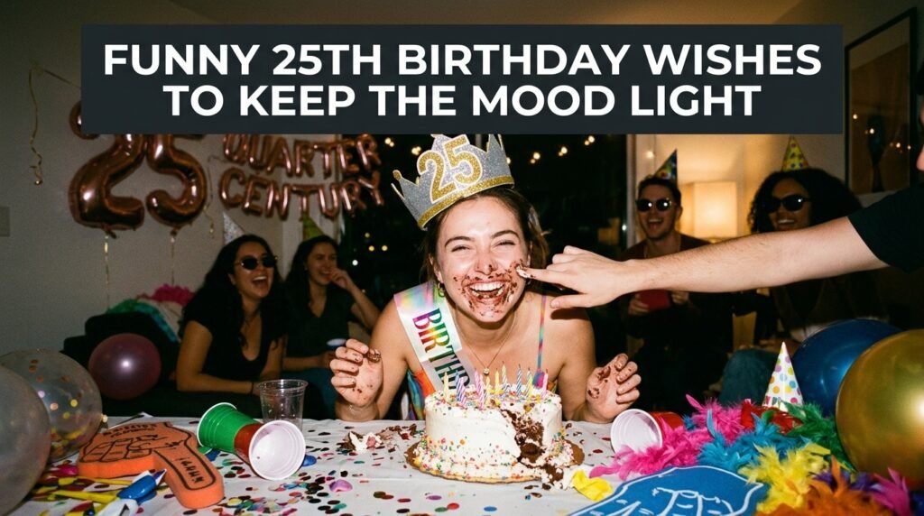 Funny 25th Birthday Wishes to Keep the Mood Light