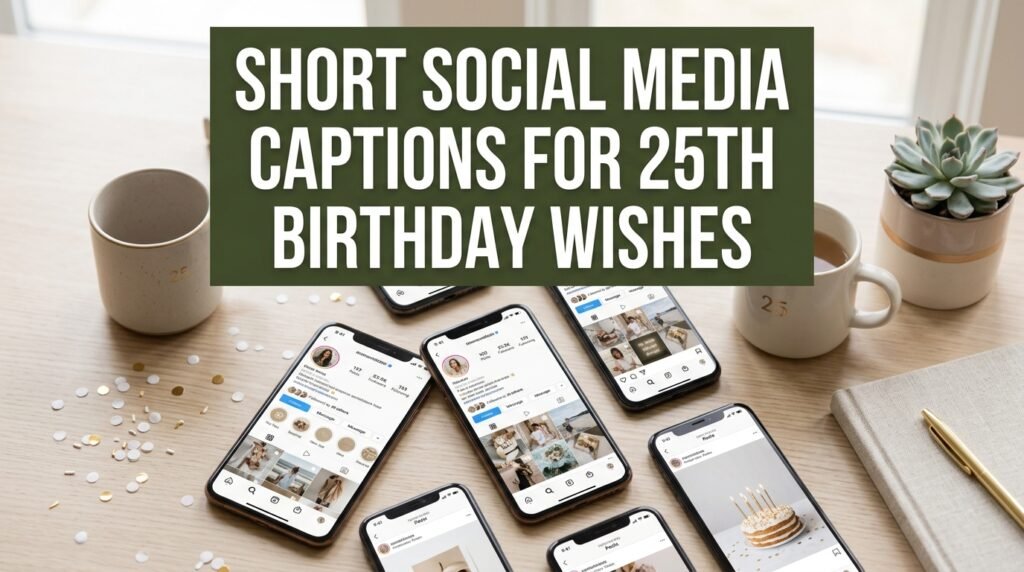 Short Social Media Captions for 25th Birthday Wishes