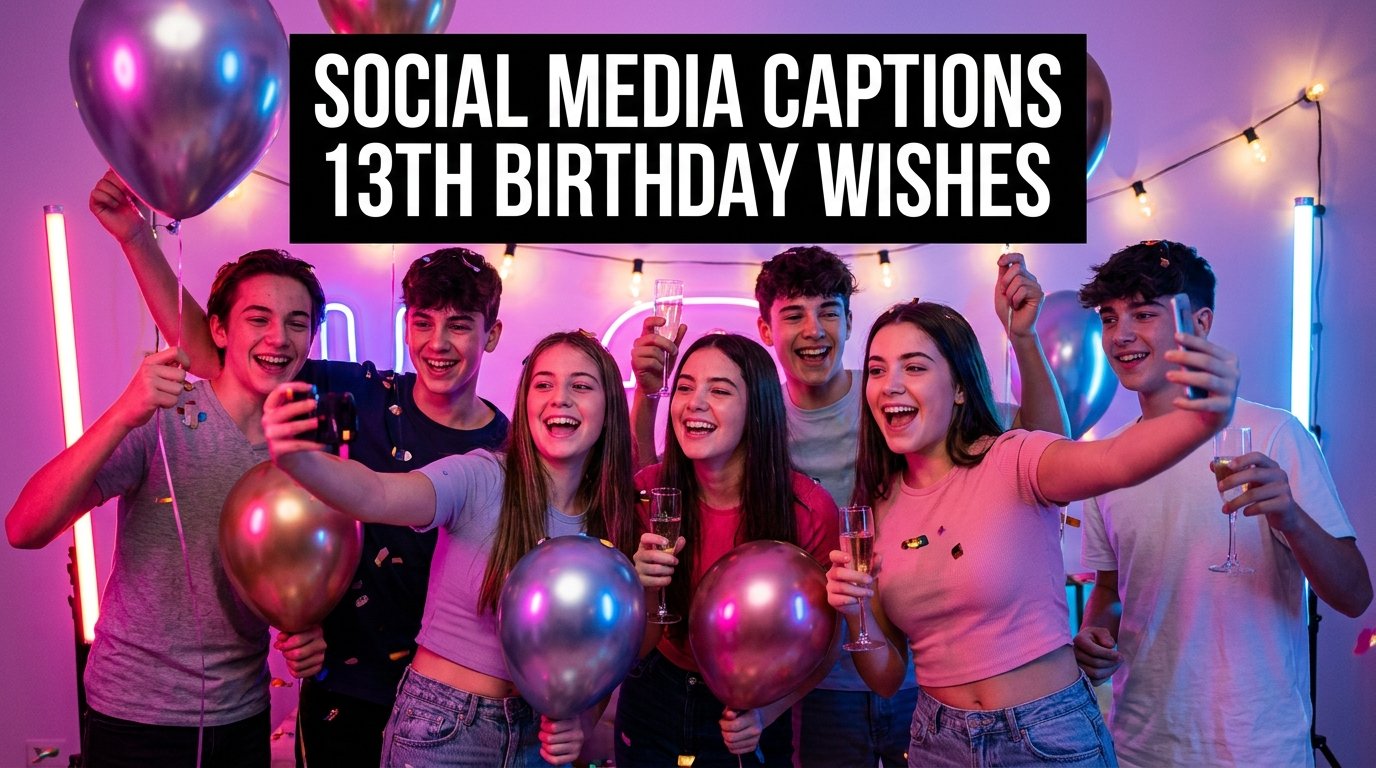 Social Media Captions 13th Birthday Wishes