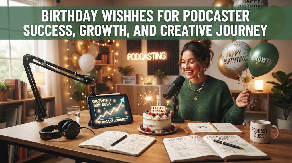 Birthday Wishes for Podcaster Success, Growth, and Creative Journey