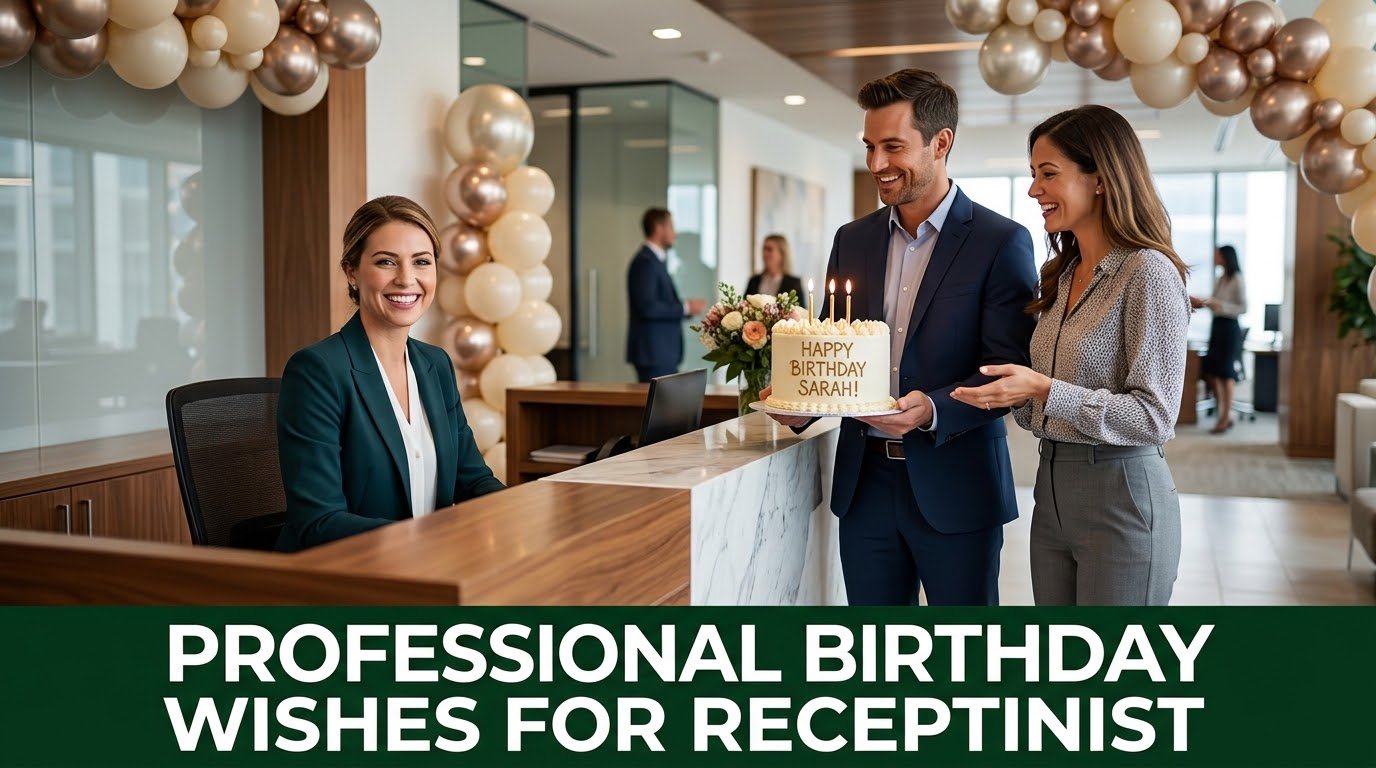 Professional Birthday Wishes for Receptionist