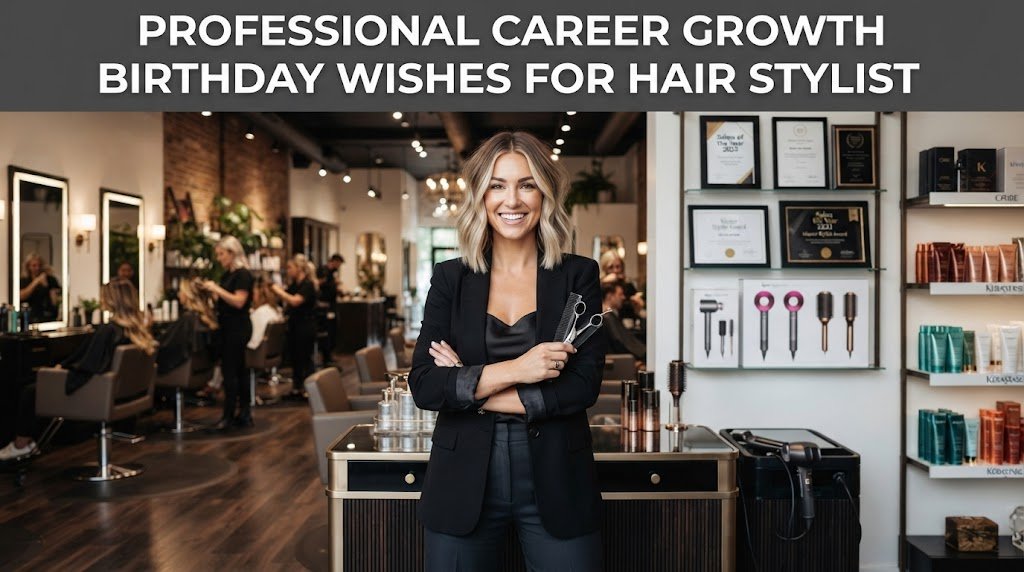 Professional Career Growth Birthday Wishes for Hair Stylist